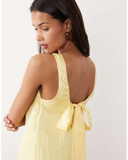 ASOS Natural Shift Mini Dress With Bow Back Detail