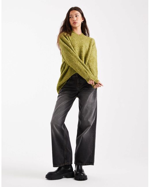 ASOS Green – longline-pullover aus bouclé