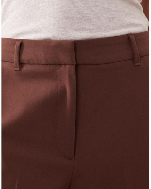 ASOS Brown Petite Slim Straight Trousers