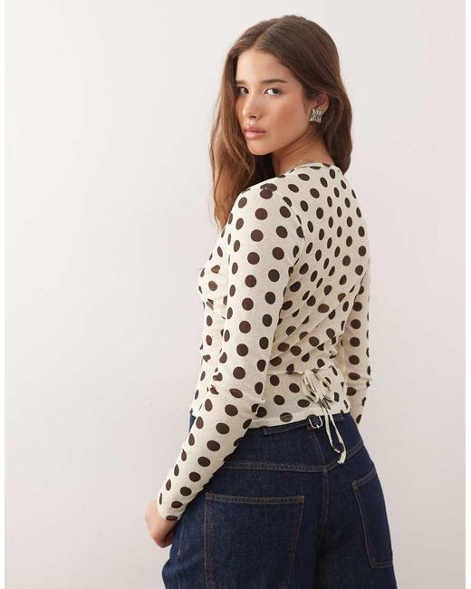 Collusion Natural Mesh Wrap Top