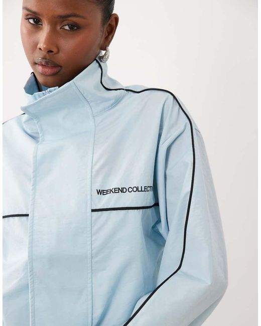 ASOS Blue Weekend Collective Co-ord Nylon Track Jacket