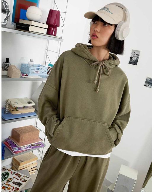 Bershka Oversized Hoodie in het Green