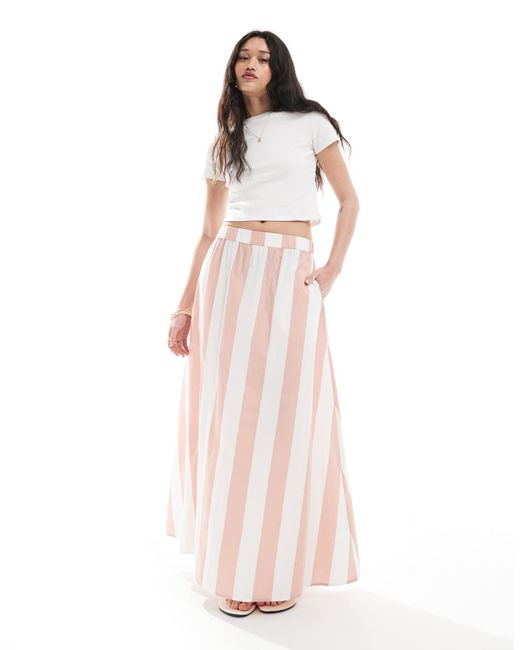 ASOS Pink Co-ord Cotton A Line Maxi Skirt