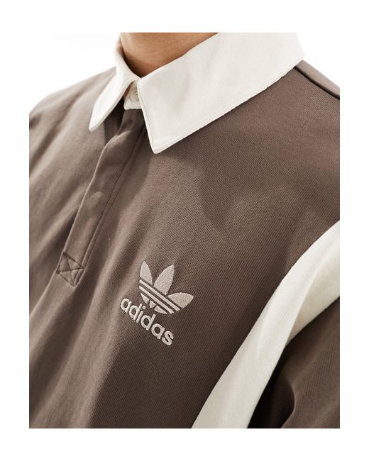 Adidas Originals – archive – rugby-shirt in Brown für Herren