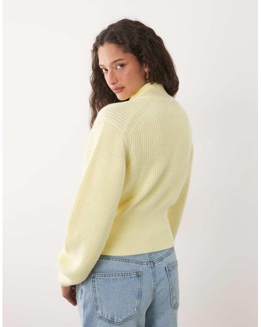 ASOS Blue Knit Funnel Neck Cardigan