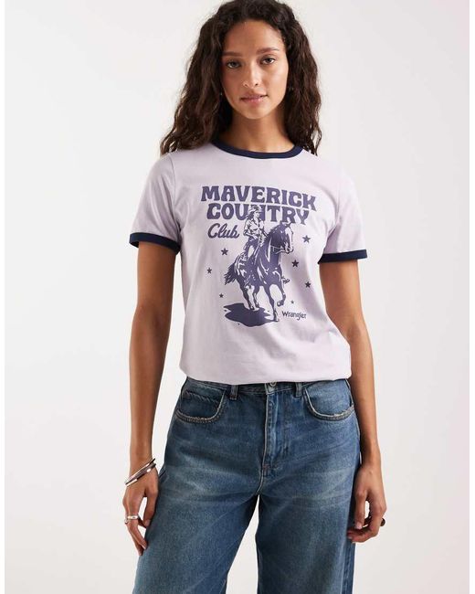 Wrangler Purple Ringer T-shirt