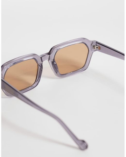 ASOS White Rectangle Sunglasses for men