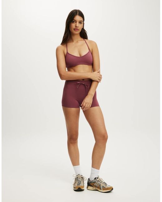 Cotton On Purple Ultra Soft Halter Open Back Crop