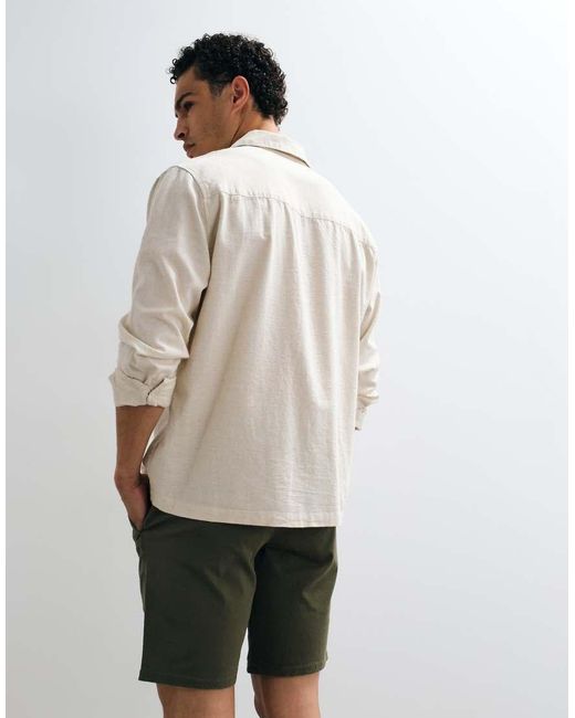 Farah White Hawk Straight Leg Twill Shorts for men