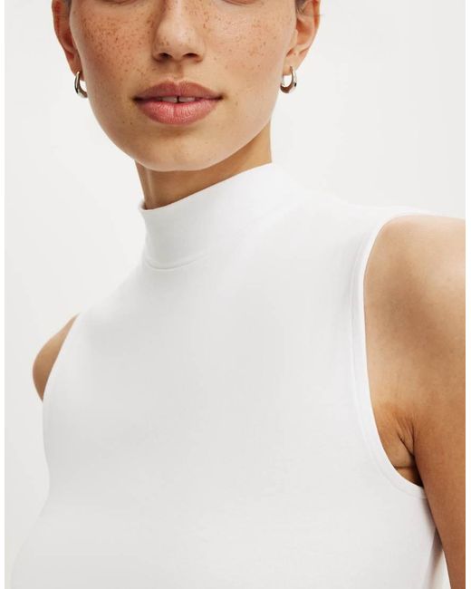 Cotton On White Mock Neck Tank