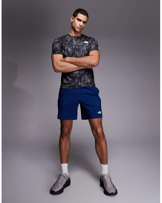 The North Face Blue 24/7 Logo Colourblock Shorts for men