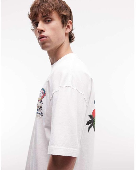 AllSaints Gray Snakepit Graphic Logo T-shirt With Back Print for men