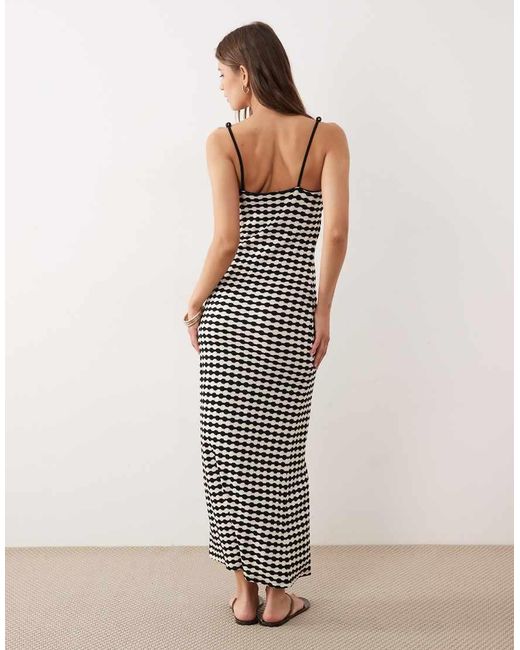 ASOS Multicolor Crochet Jersey Maxi Sundress