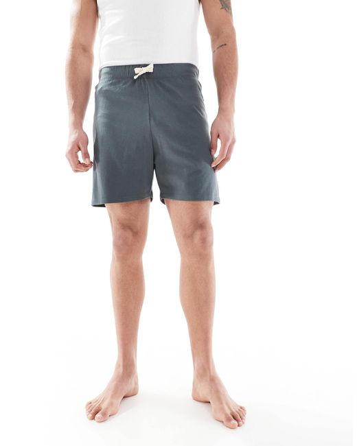 ASOS Blue Lounge Shorts With Draw Cord for men