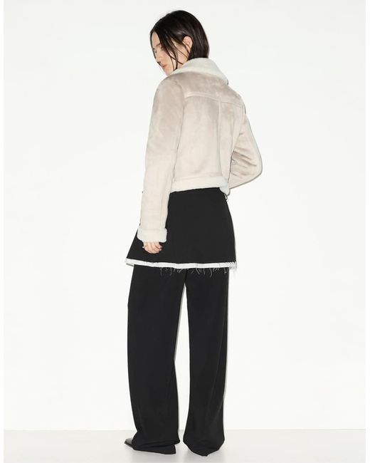 Pull&Bear White Short Double-faced Jacket