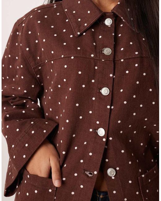 Giacca Di Jeans Semplice Con Tasche Applicate A Micro Pois di ASOS in Blue