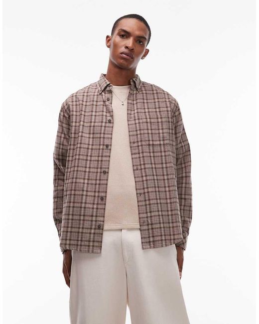 Element Brown Button Down Regular Fit Flannel Check Shirt for men
