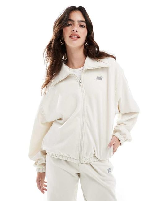 New Balance White Performance Fleece Full Zip