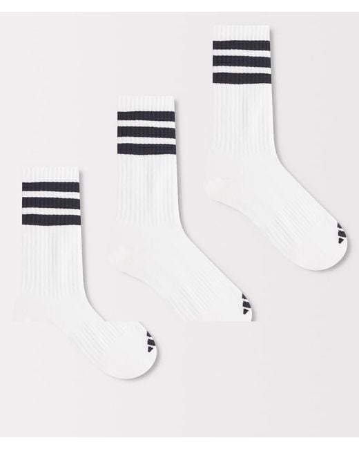 Adidas Originals White Adidas Sportswear 3 Pack Ankle Socks for men