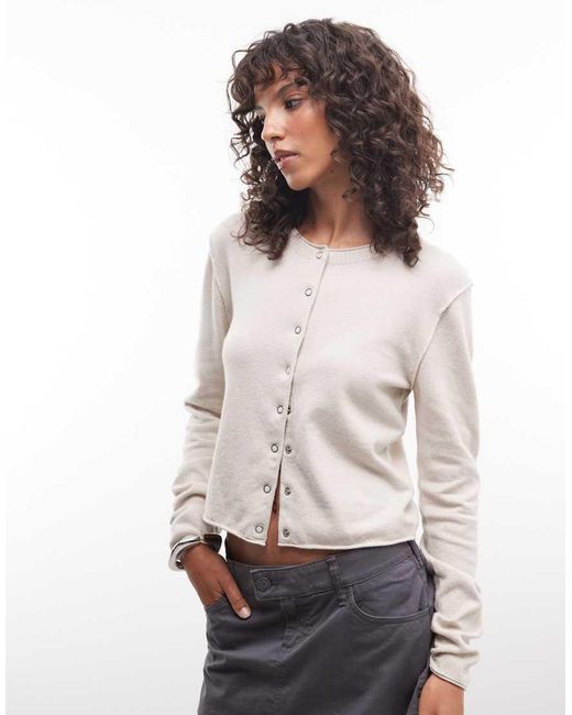 Weekday Natural Wool Blend Fitted Cardigan