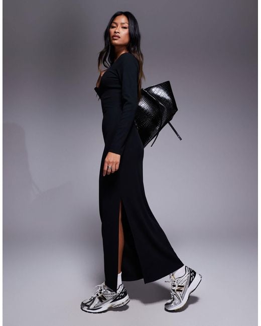 black ribbed maxi dress Layla Ribbed Maxi Dress - Black