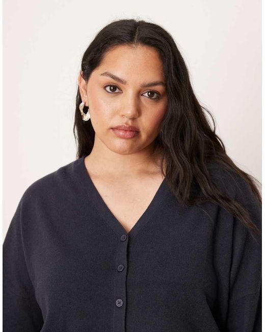 ASOS Blue Asos Design Curve Structured Waist Clean Cardigan
