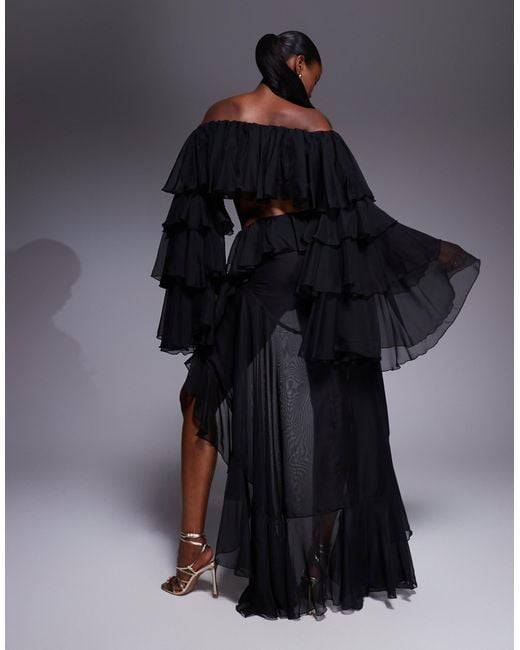 The Dolls House Blue Rebecca Ruffle Short Co-ord