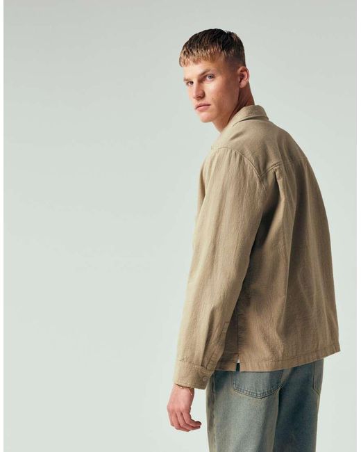 DOUBLE A by WOOD WOOD Natural Clay Overshirt for men