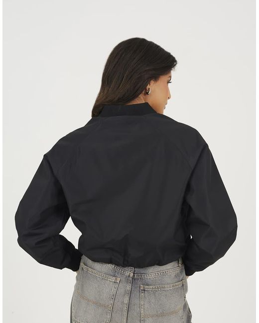 Brave Soul Black Oversized Sleeve Bomber Jacket