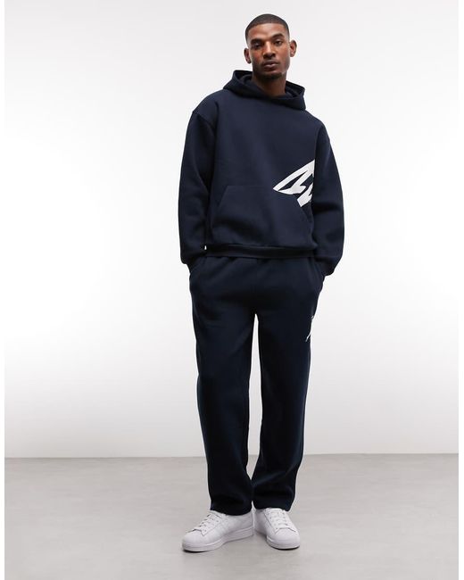 ASOS Blue Oversized Hoodie With Text Print for men