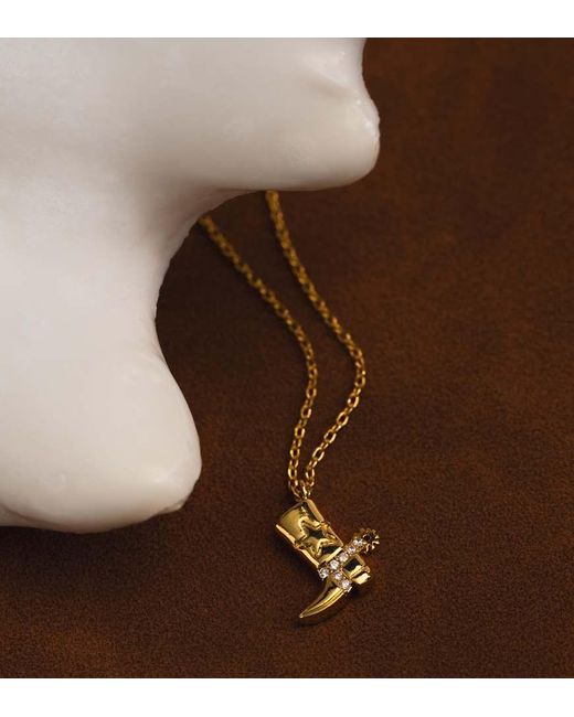 Orelia Metallic Cowboy Boot Charm Necklace