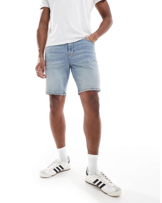 ASOS Blue Skinny Denim Shorts for men