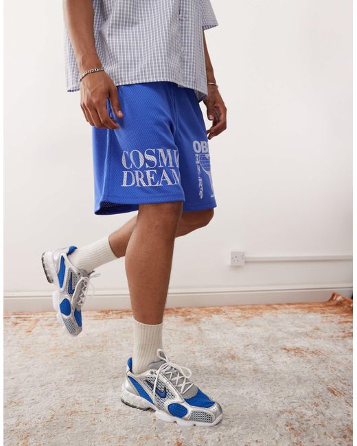 Obey – schlichte netzstoff-shorts in Blue für Herren