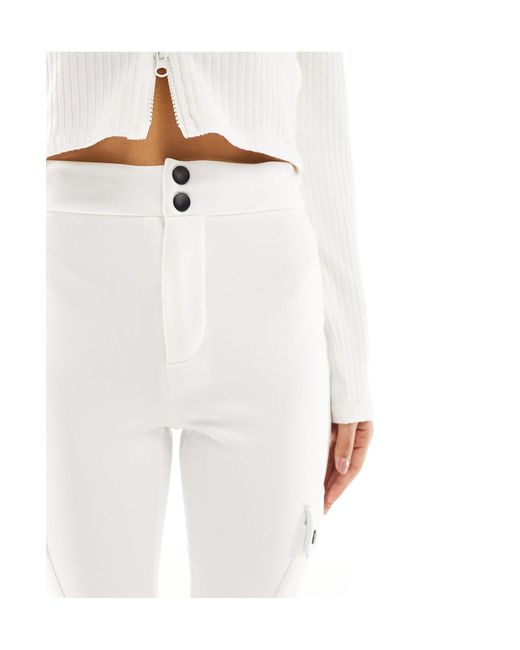 Threadbare White Petite Ski Pants With Cargo Pockets