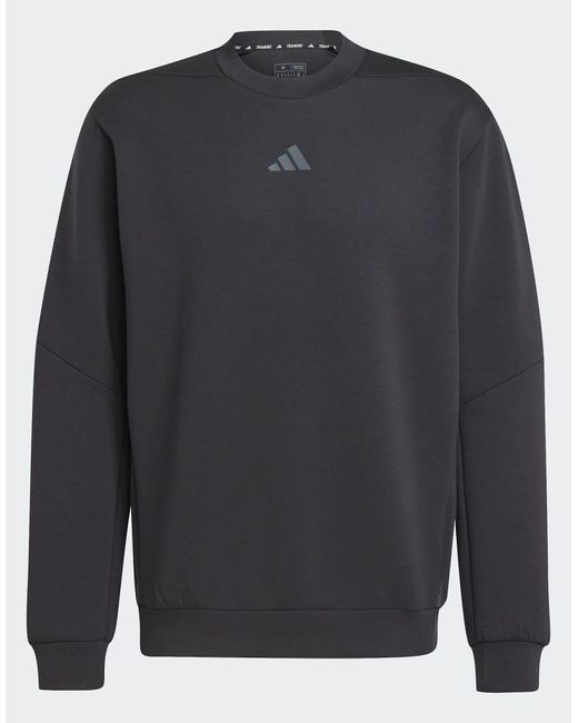 Adidas Originals Gray Designed For Training Crew Sweatshirt for men