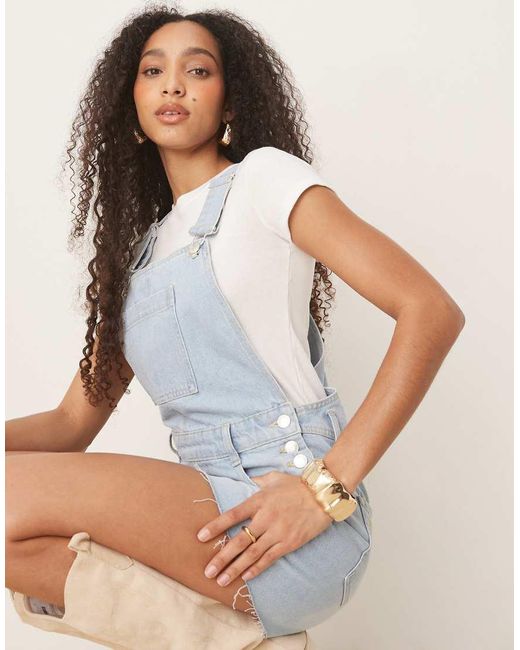 Nobody's Child Natural Shortie Denim Dungaree Playsuit