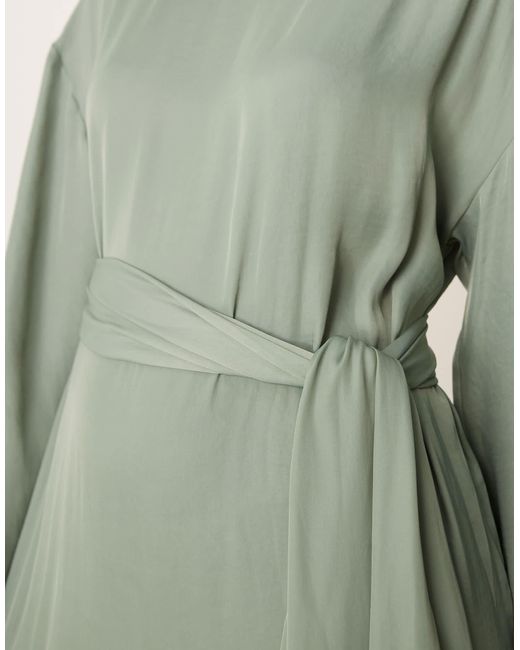 ASOS Green – langärmliges maxikleid aus satin