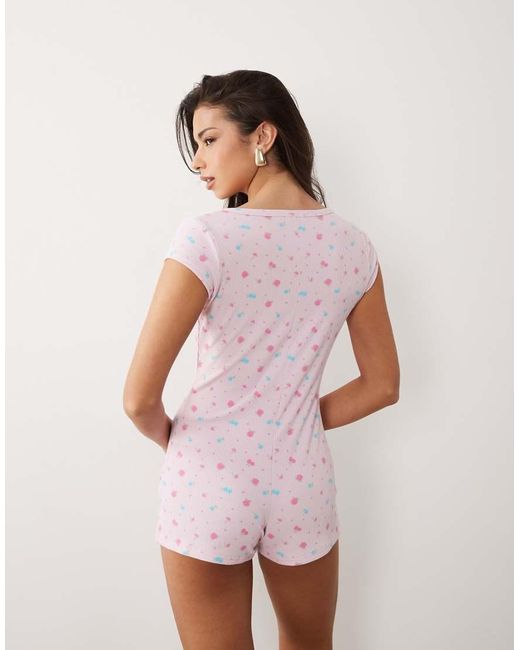 Boux Avenue Pink Floral Rib Romper