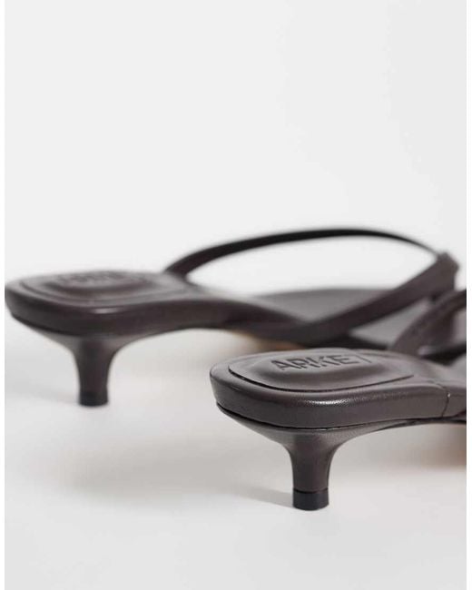 ARKET Brown Premium Leather Kitten Heel Thong
