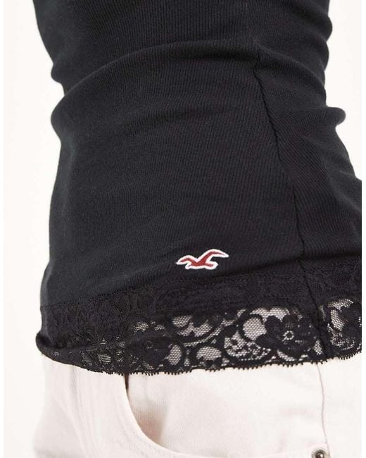 Hollister White Lace Trim Cami Top