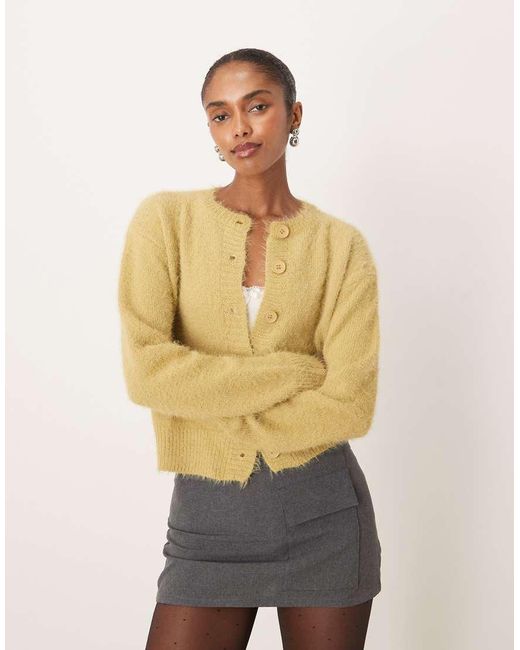 Motel Natural Audrina Fluffy Knit Cardigan