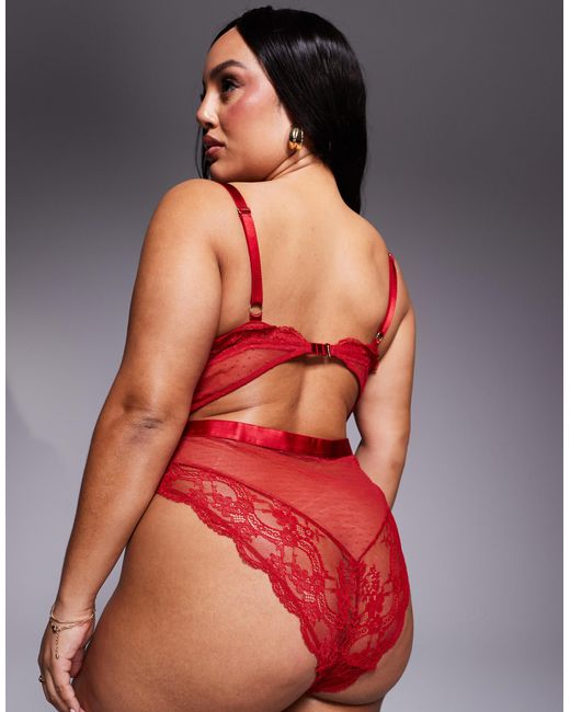 ASOS Red Asos Design Curve Lola Lace Soft Bodysuit