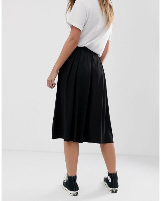 asos design midi skirt with box pleats