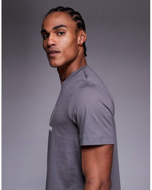 EA7 Gray Armani Logo Crew Neck T-shirt for men