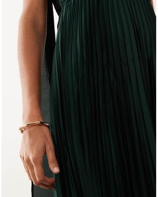 Abercrombie & Fitch Black Strapless Plisse Maxi Dress With Scarf Detail