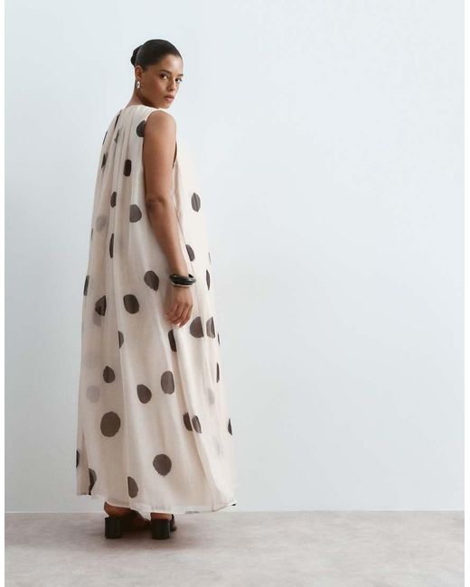 ARRANGE Natural Curve Gathered Drape Maxi Dress