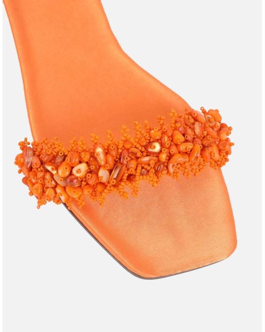 SIMMI Orange Hatty Slip On Flat Sandals