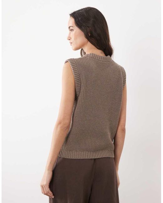 ASOS Brown Knitted Crew Neck Tank