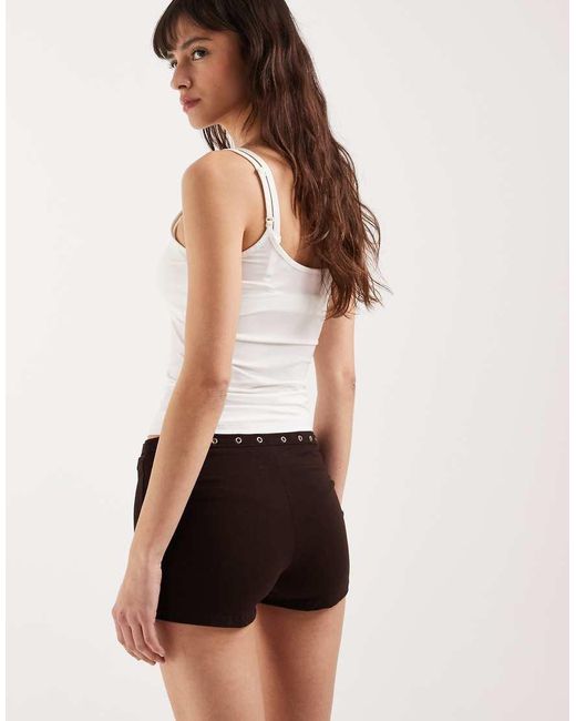 Motel White Kento Hot Pant With Eyelets