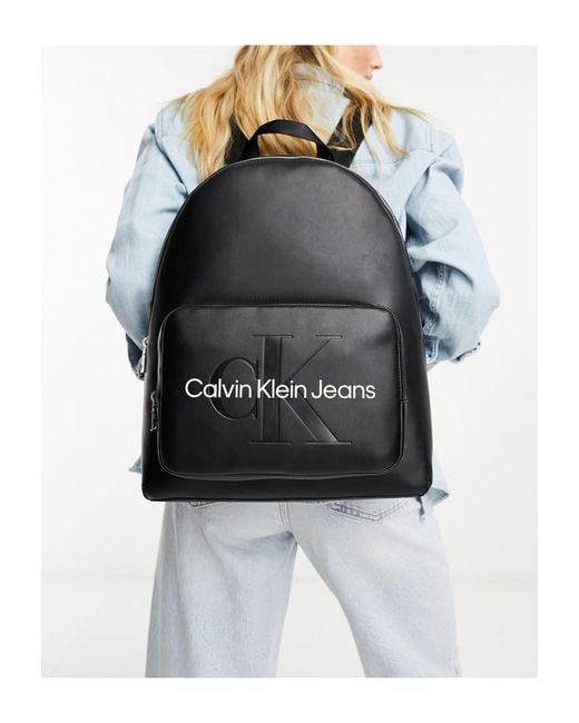 Calvin Klein Black Ck Jeans Sculpted Campus Mono Backpack